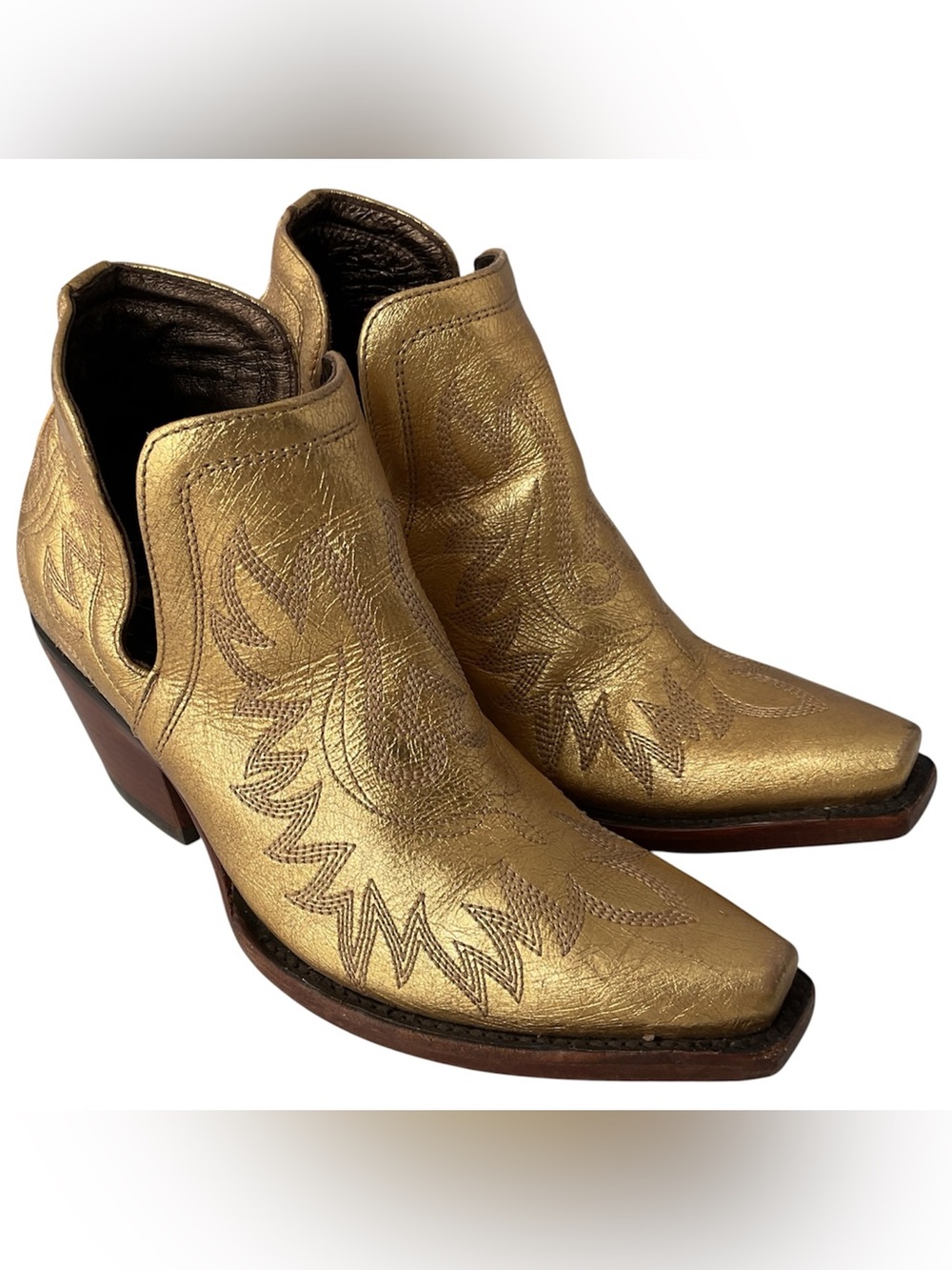 Ariat Dixon X Tow Cowgirl Leather Golden Distressed Boots Women’s Size 6.5 M